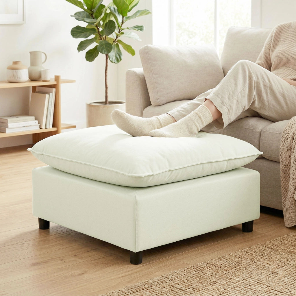 Pouf imbottito ¨C zephmum ¨C crema 75x75x40