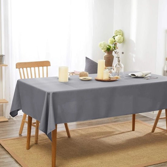 Tappeto da tavola impermeabile Tavolo quadrato con effetto lotus in poliestere Rimovibile per tavolo da pranzo Parte Grigio 130x280cm