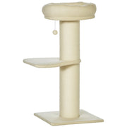 Albero tiragraffi per gatti con due piattaforme, cesto, sisale e giochi ¨C zephmum ¨C beige