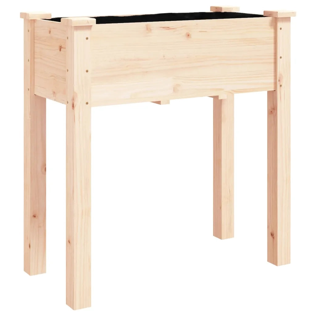 Fioriera con Ruote e Fodera-Vaso con Mensola 71x37x80 cm Legno Massello di Abete