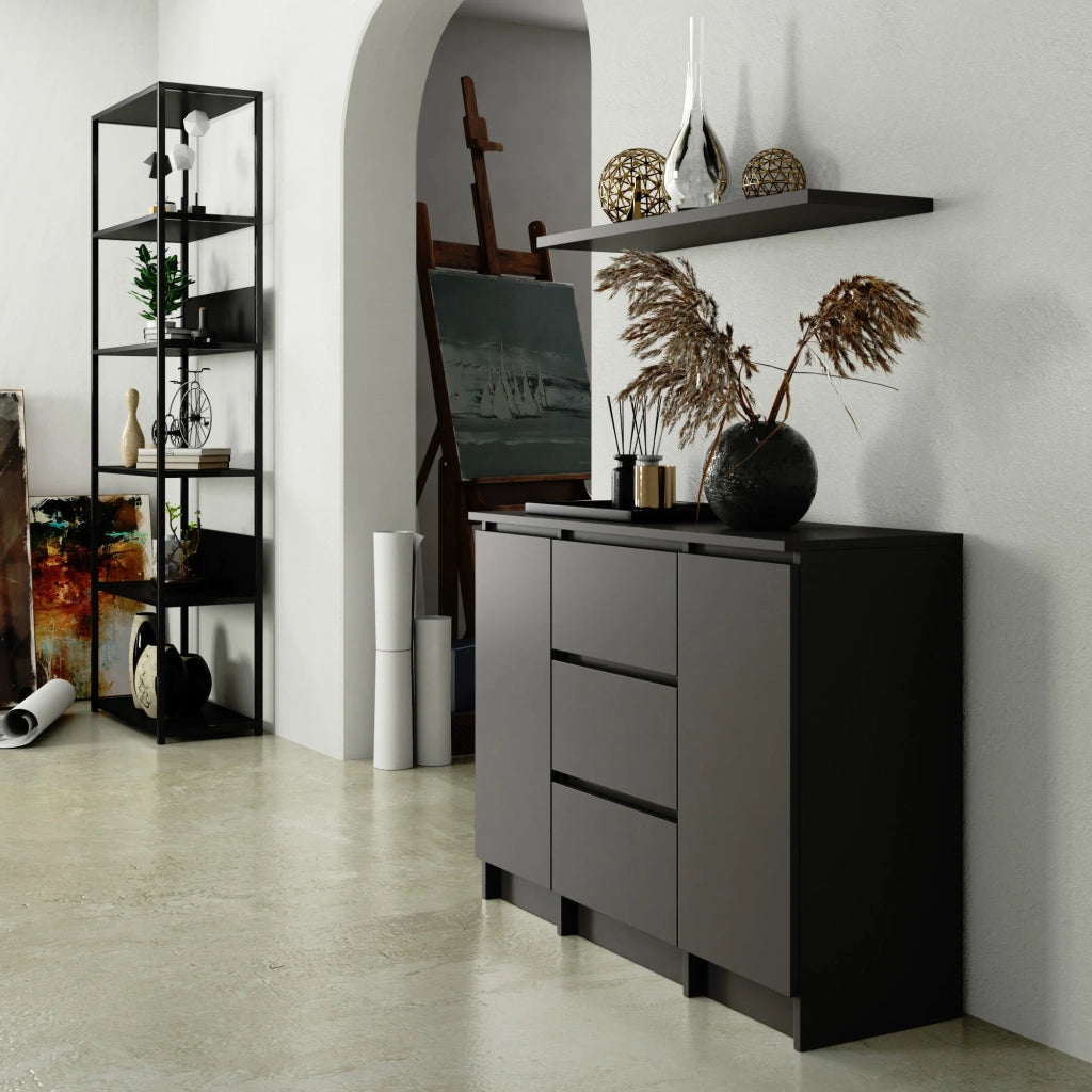 Cassettiera AKORD K100 Grigio Grafite 101 cm 2 ante 3 cassetti 101x35x76 cm