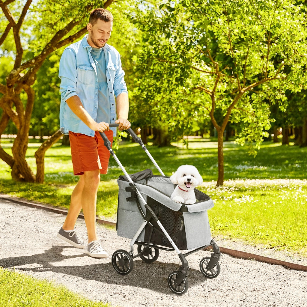 Trasportino per Cani Pieghevole Leggero ¨C zephmum ¨C Grigio Argento 80x48.5x106 cm