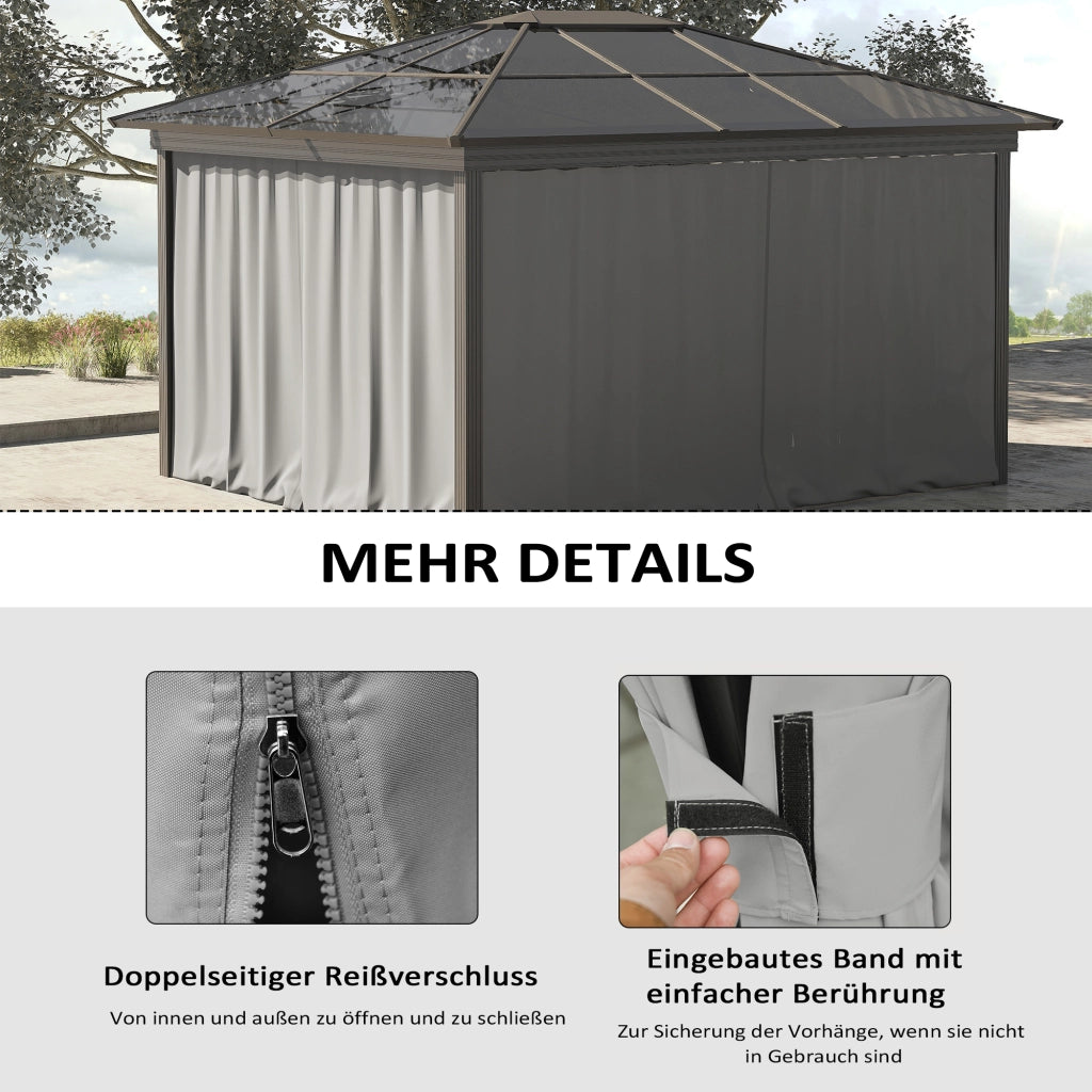 Tenda sostitutiva per gazebo ¨C zephmum ¨C grigio chiaro 302x205 cm 4 pezzi