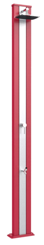 Doccia da Esterno Giardino Miscelatore e Lavapiedi Arkema Spring S Fascia Inox Cherry