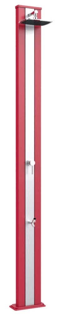 Doccia da Esterno Giardino Miscelatore e Lavapiedi Arkema Spring S Fascia Inox Cherry
