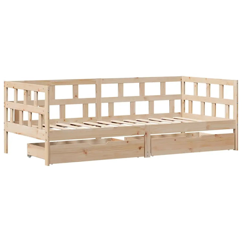 Dormeuse con Cassetti 90x190 cm in Legno Massello Pino 3302087