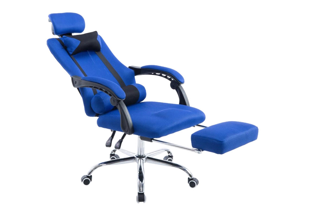 Sedia da ufficio Fellow con poggiappiedi blu