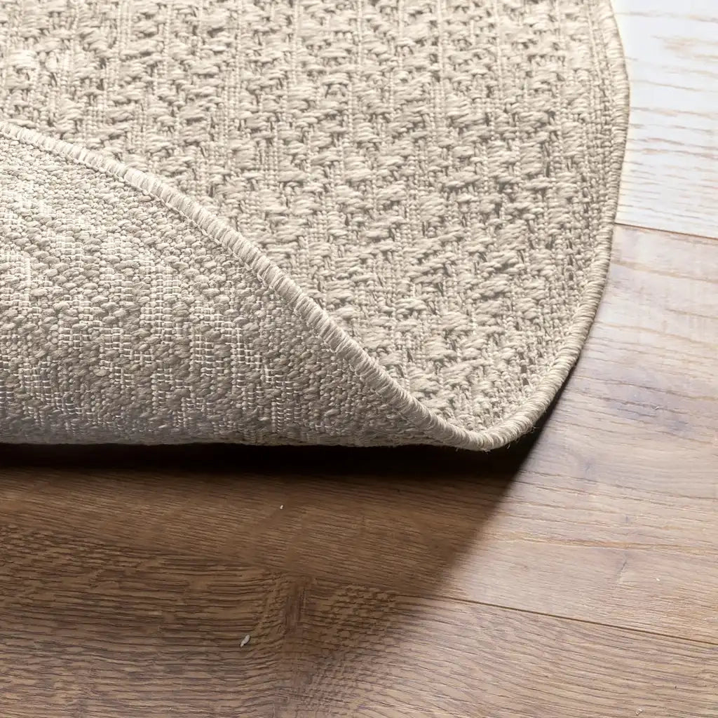 Tappeto ZIZUR Crema Ø 160cm Aspetto Iuta per Interni ed Esterni 4010386