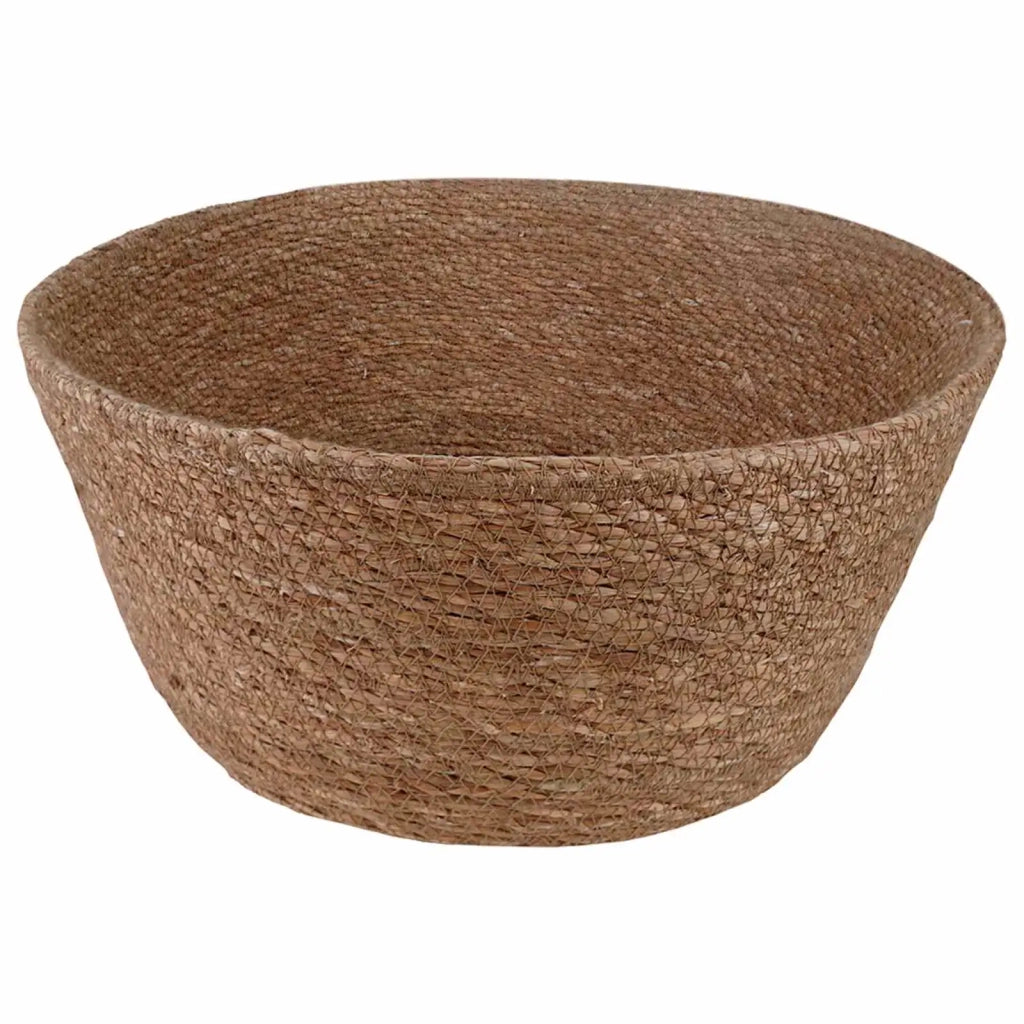 Vaso da fiori con manici Naturale Ø 32 x 32 cm 100% Erba marina