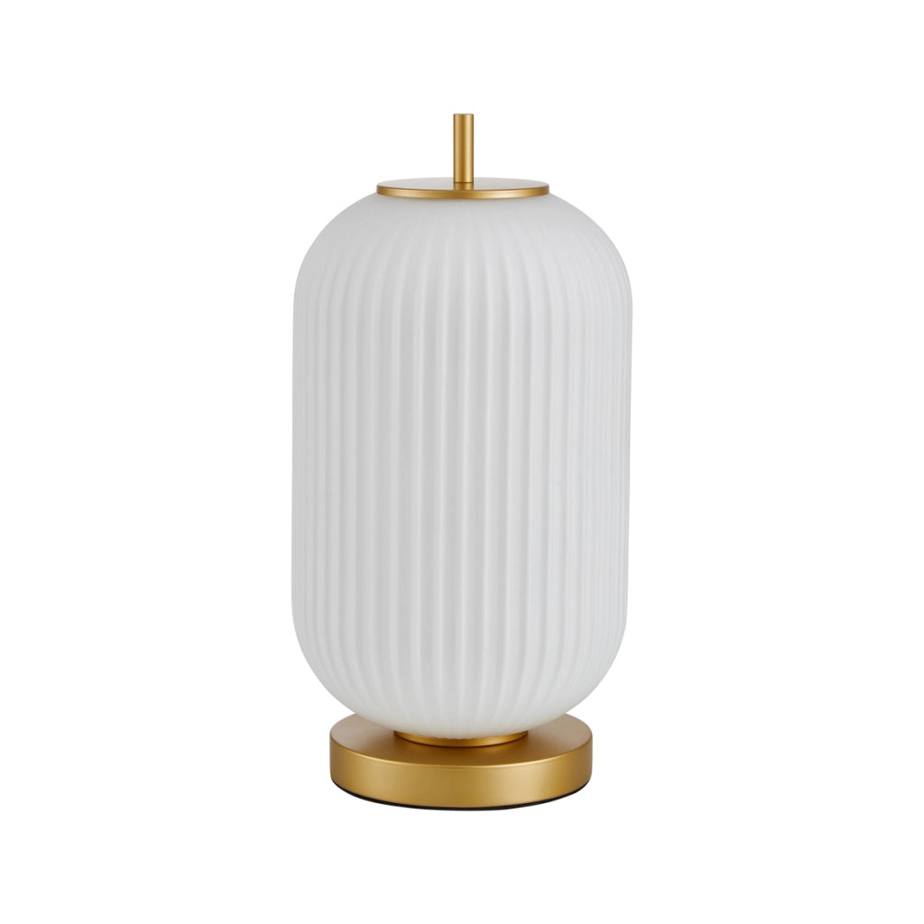 Lampada da tavolo OLMETO Italux oro vetro opale E27
