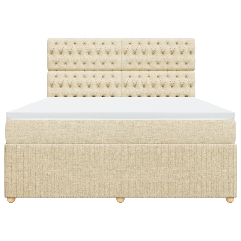 Giroletto a Molle con Materasso Crema 180x200 cm in Tessuto 3294447