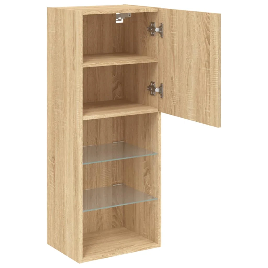 Mobile TV multimediale mensola TV credenza mobile TV sala da pranzo soggiorno camera da letto con luci LED rovere Sonoma 40,5 x 30 x 102 cm marrone 02_0026783
