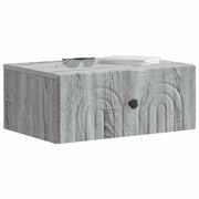 Comodino | Armadio da Notte | Mobiletto da notte a muro Grigio Sonoma 49 x 34,5 x 20 cm