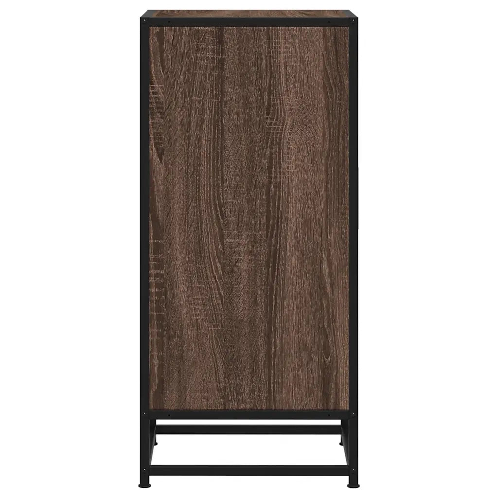 Credenza Rovere Marrone 35,5x35x76 cm in Truciolato e Metallo 848963