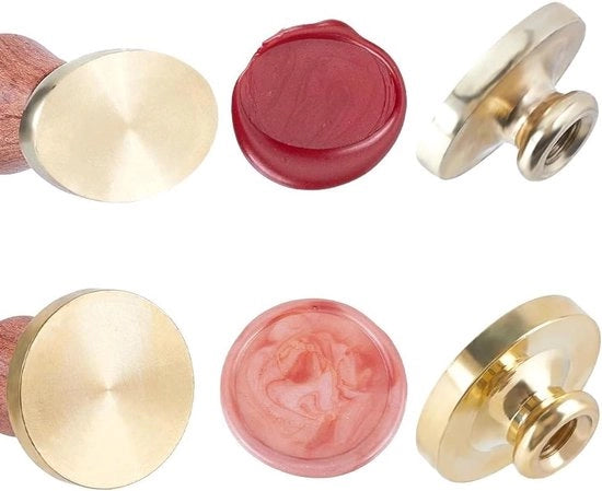 Set di sigilli in cera vintage per inviti di matrimonio e buste regalo - Manico in legno e metallo rimovibile - Disegno ovoidale e circolare