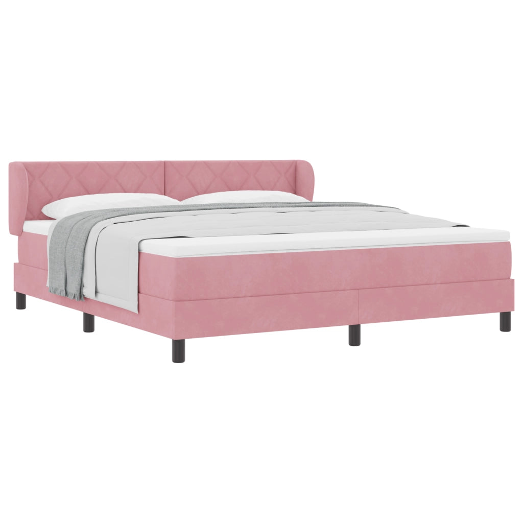 Letto a Box con Materasso Rosa 180x200 cm Velluto