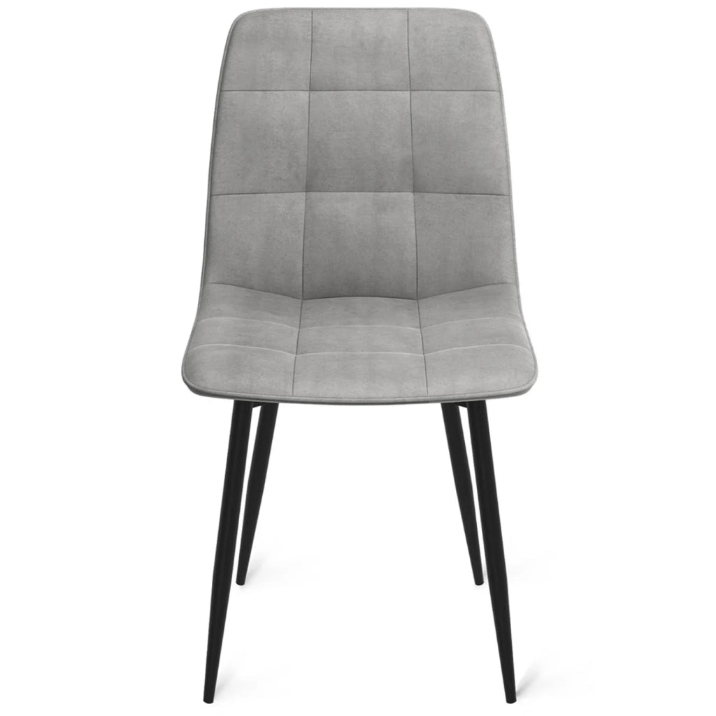 IDMarket - Set di 8 sedie MILA in velluto misto blu x2, grigio scuro x2, grigio chiaro x2, giallo x2