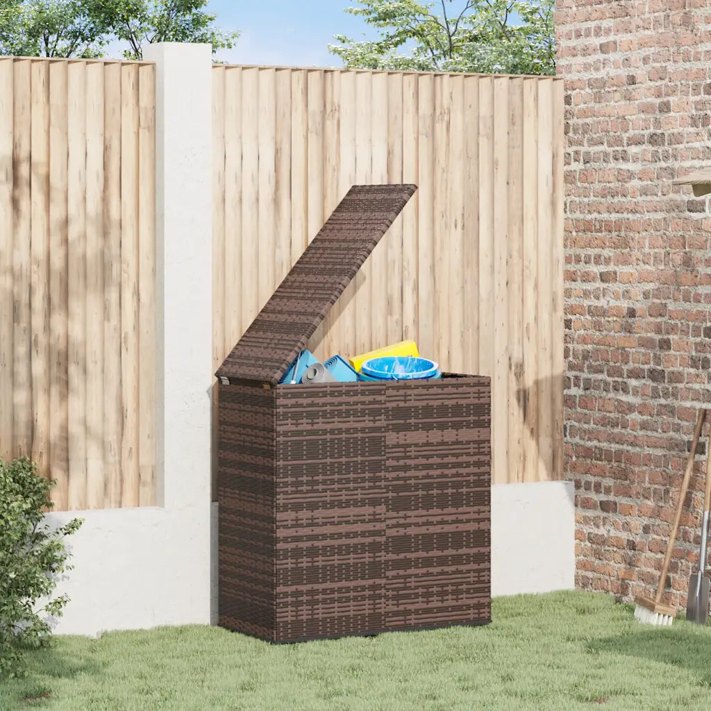 Contenitore da Giardino in Rattan PE 100x49x103,5 cm Marrone 317224
