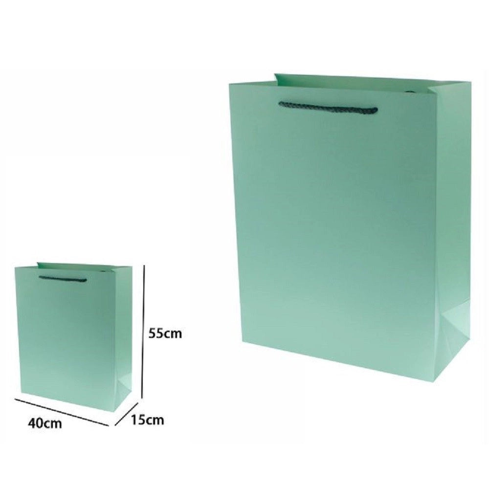 Trade Shop - Set 3 Pz Buste Borsa Regalo Sacchetti 55x40x15 Cm 69910 Verde Con Manico Cordino -