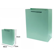 Trade Shop - Set 3 Pz Buste Borsa Regalo Sacchetti 55x40x15 Cm 69910 Verde Con Manico Cordino -