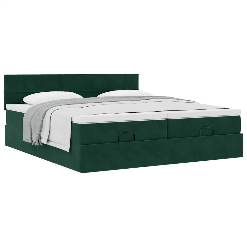Struttura Letto Pouf con Materassi 180x200 cm Velluto