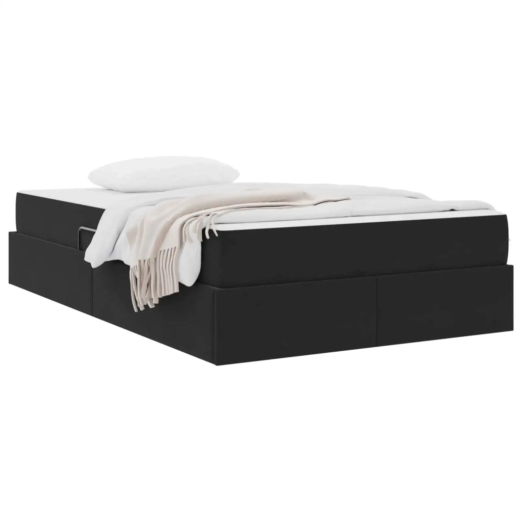 Letto con contenitore e materasso Nero 120 x 190 cm Velluto