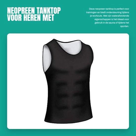Cintura Sportiva Uomo Impermeabile - Neoprene - Supporto Torace - Tuta Allenamento - Corsetto Fitness - XXL - Tessuto Superelastico a Treccia