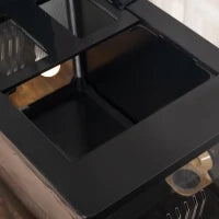 Terrario per Tartarughe di Terra e Rettili con Termometro 18-34℃, 60x40x40.5 cm, Nero