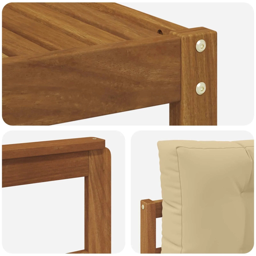 Set di divani da esterno con cuscino 6 pcs Naturale e Beige