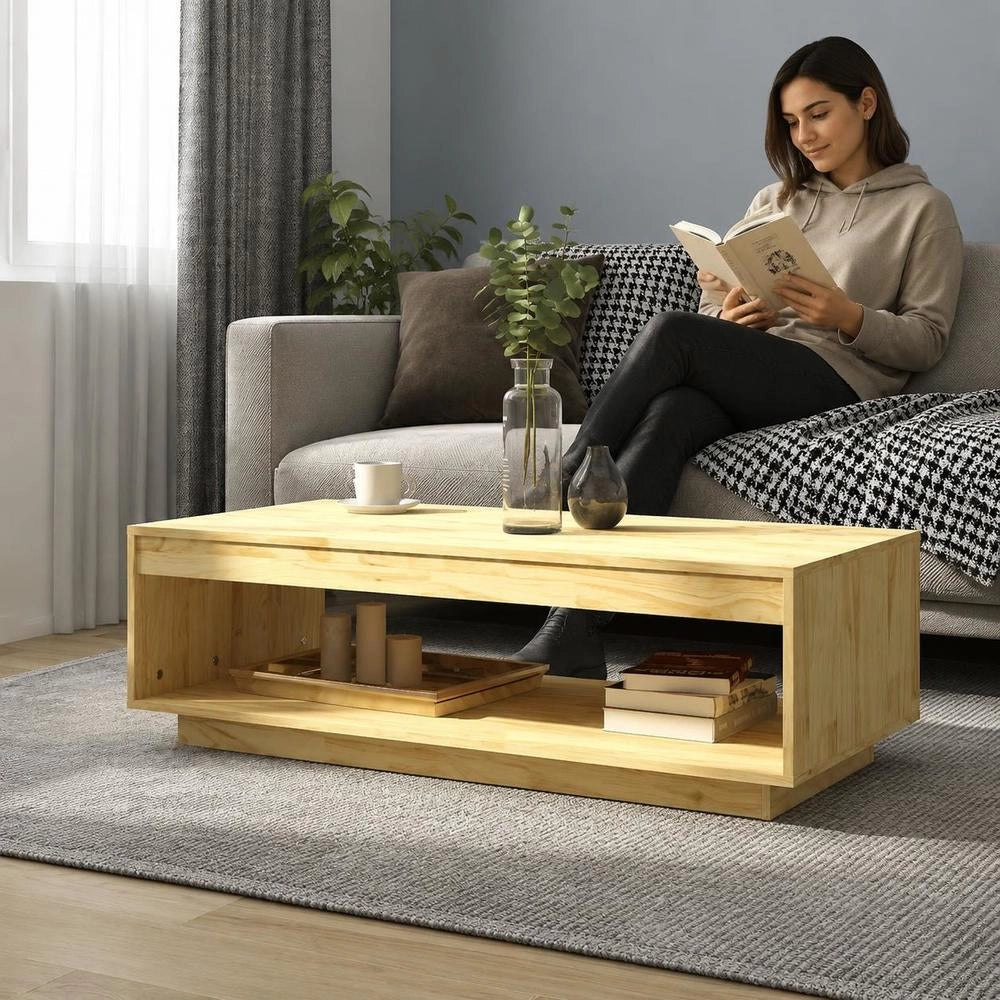 Coffee Table 110x50x33.5 Cm Solid Pine Wood