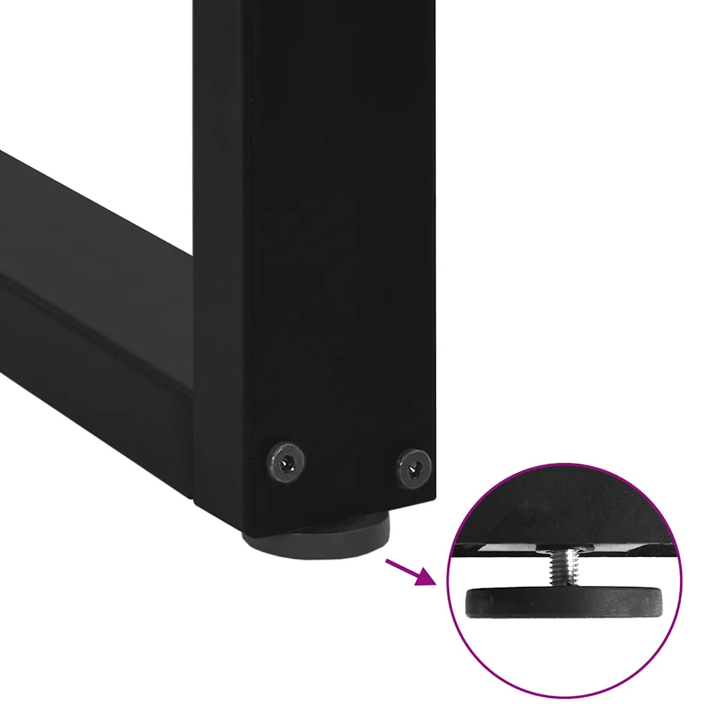 Pieds de table console en U, 2 pièces, noir, 38 x (72-73) cm, acier