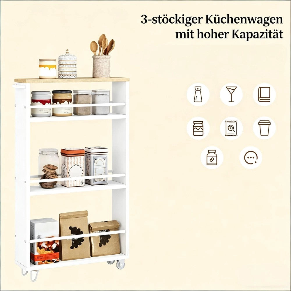 Scaffale Stretto con Ruote Cucina ¨C Minimal ¨C Multiuso Salvaspazio