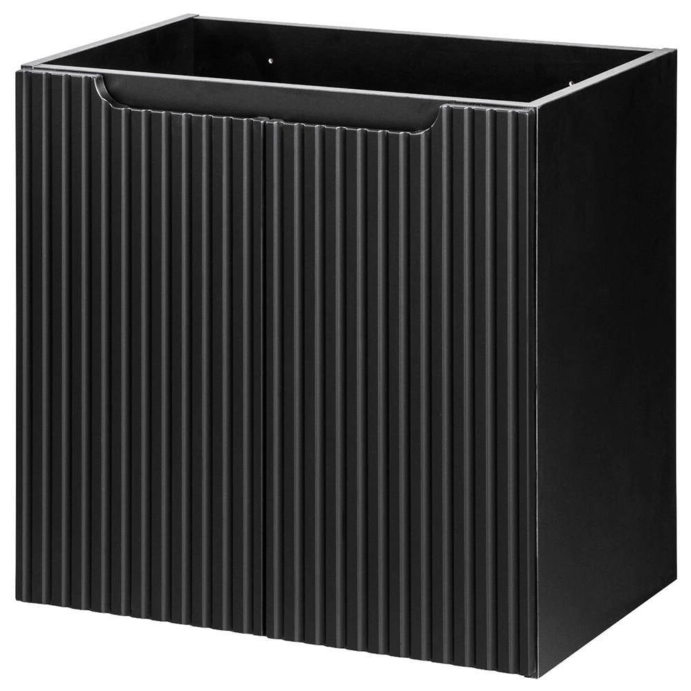 Mobile da Parete Sottolavabo NEWPORT a 2 Ante con Lavabo Ovale 60x71x40 cm - Nero [en.casa]