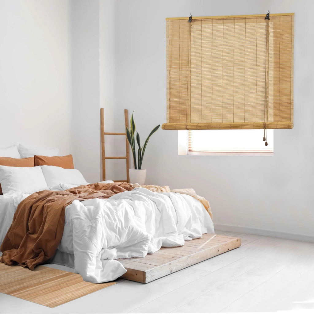 Tenda a rullo oscurante in bamboo naturale Marronechiaro 60x175 cm