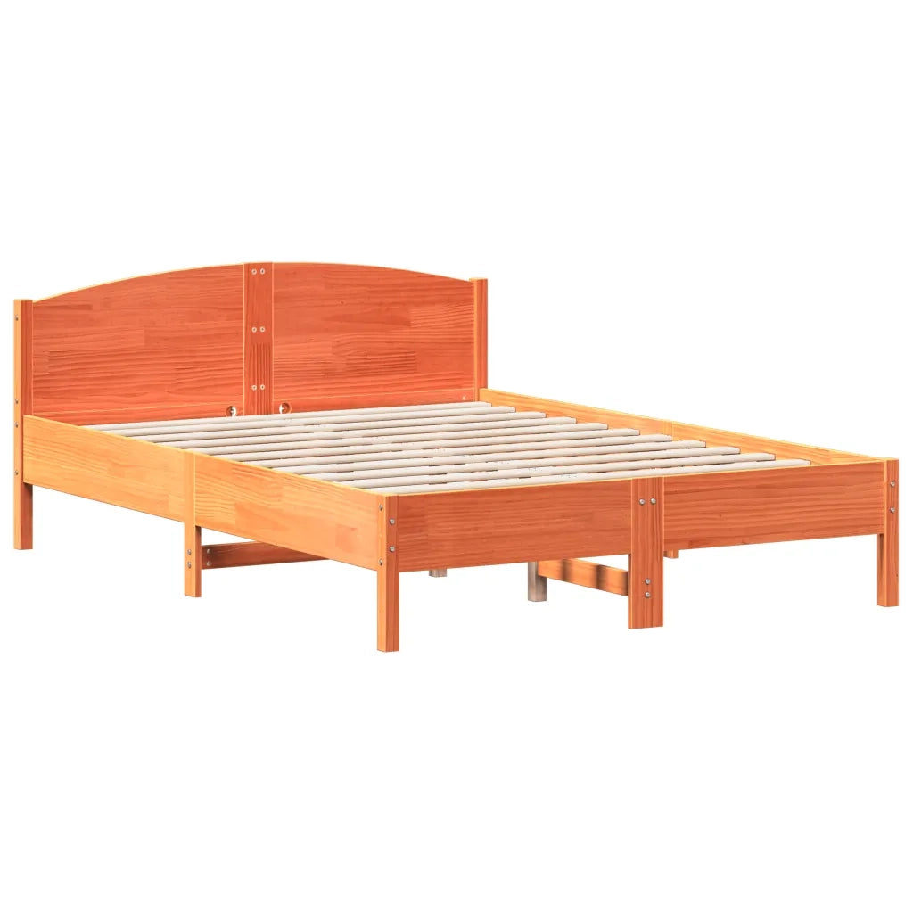 Giroletto senza Materasso Marrone Cera 150x200 cm Legno di Pino 3216199