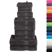 Set ASciugamani SOLUND 12 pz | Teli per bagno Antracite 600 gsm