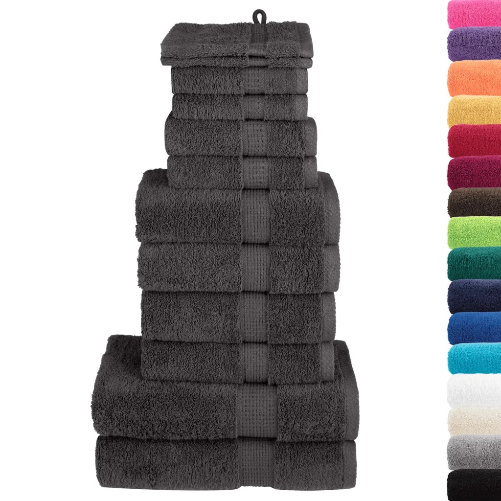 Set ASciugamani SOLUND 12 pz | Teli per bagno Antracite 600 gsm