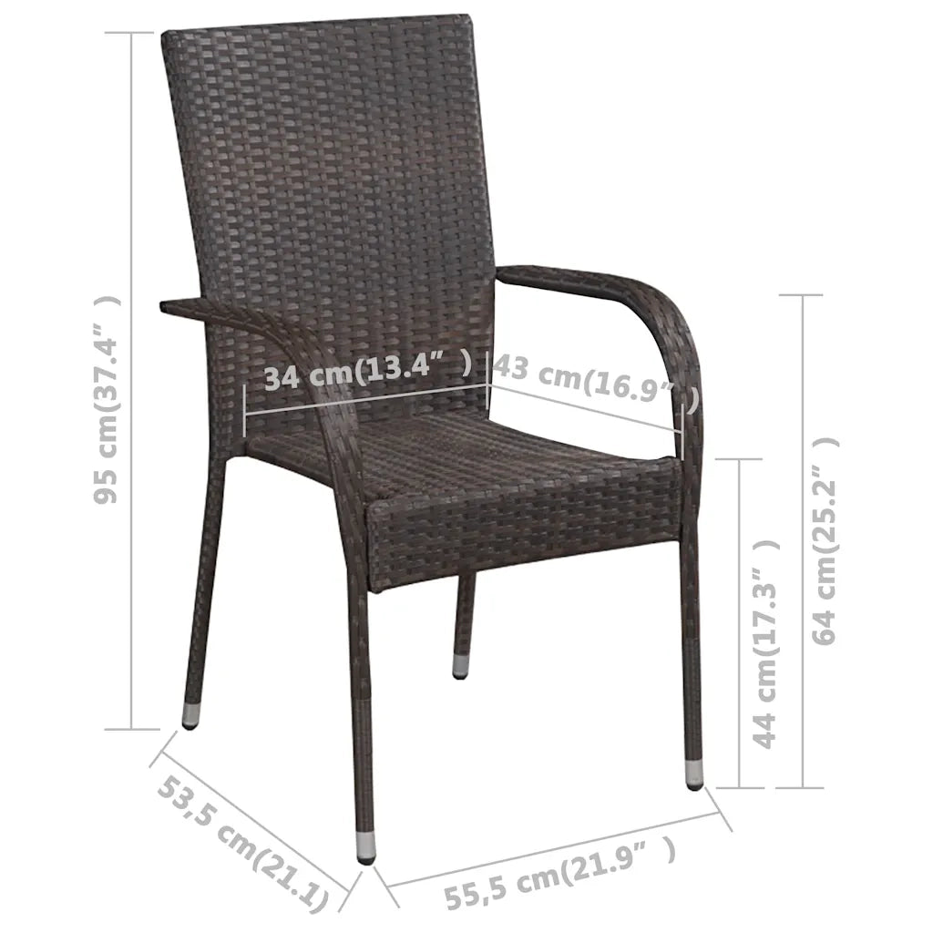 Set Mobili da Pranzo per Giardino 7 pz Marrone 3067877