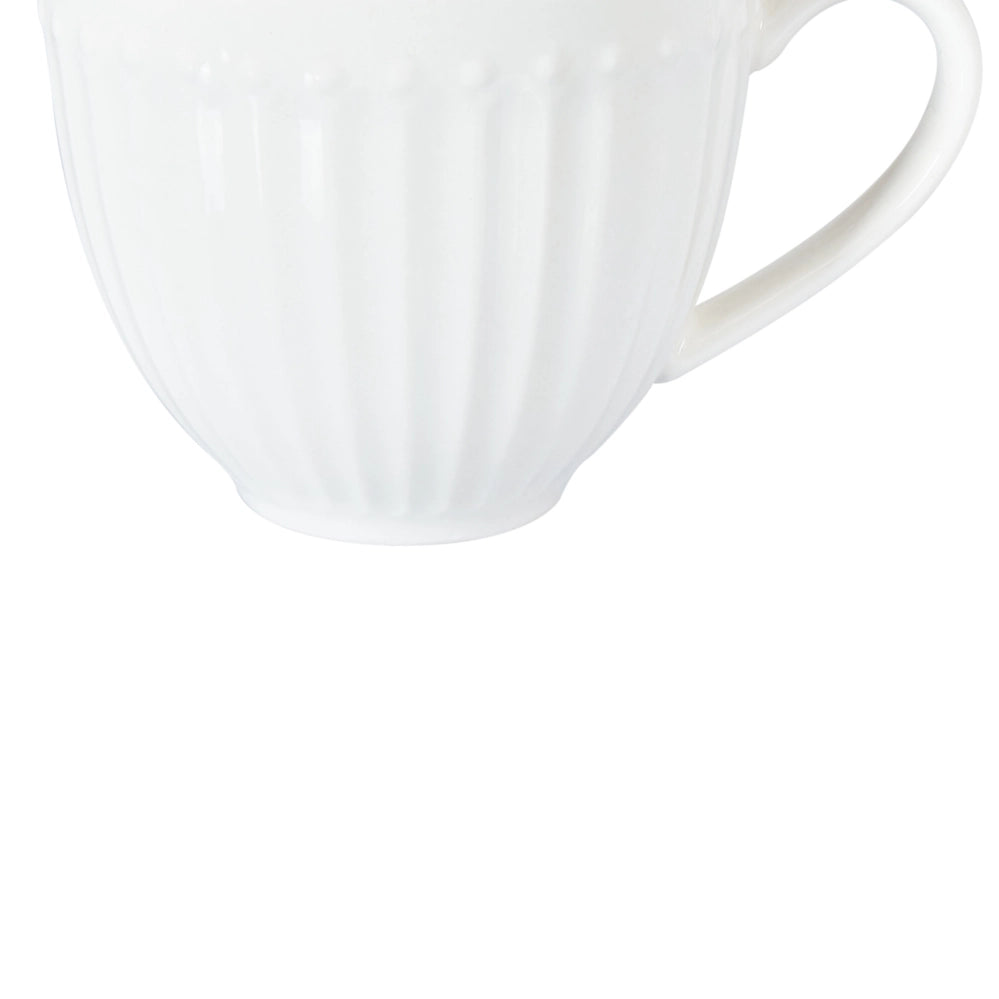 Set di 4 tazzine con piattini Porcellana bianca di caolino fatta a mano con finitura lucida Servizio per 4 persone Tè Caffè Cucina Sala da pranzo