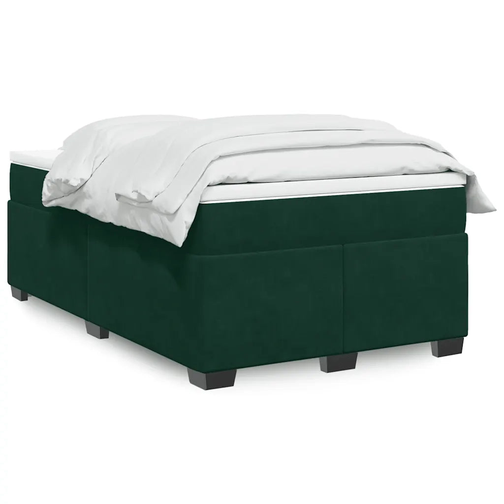 Giroletto a Molle con Materasso Verde Scuro 120x200 cm Velluto