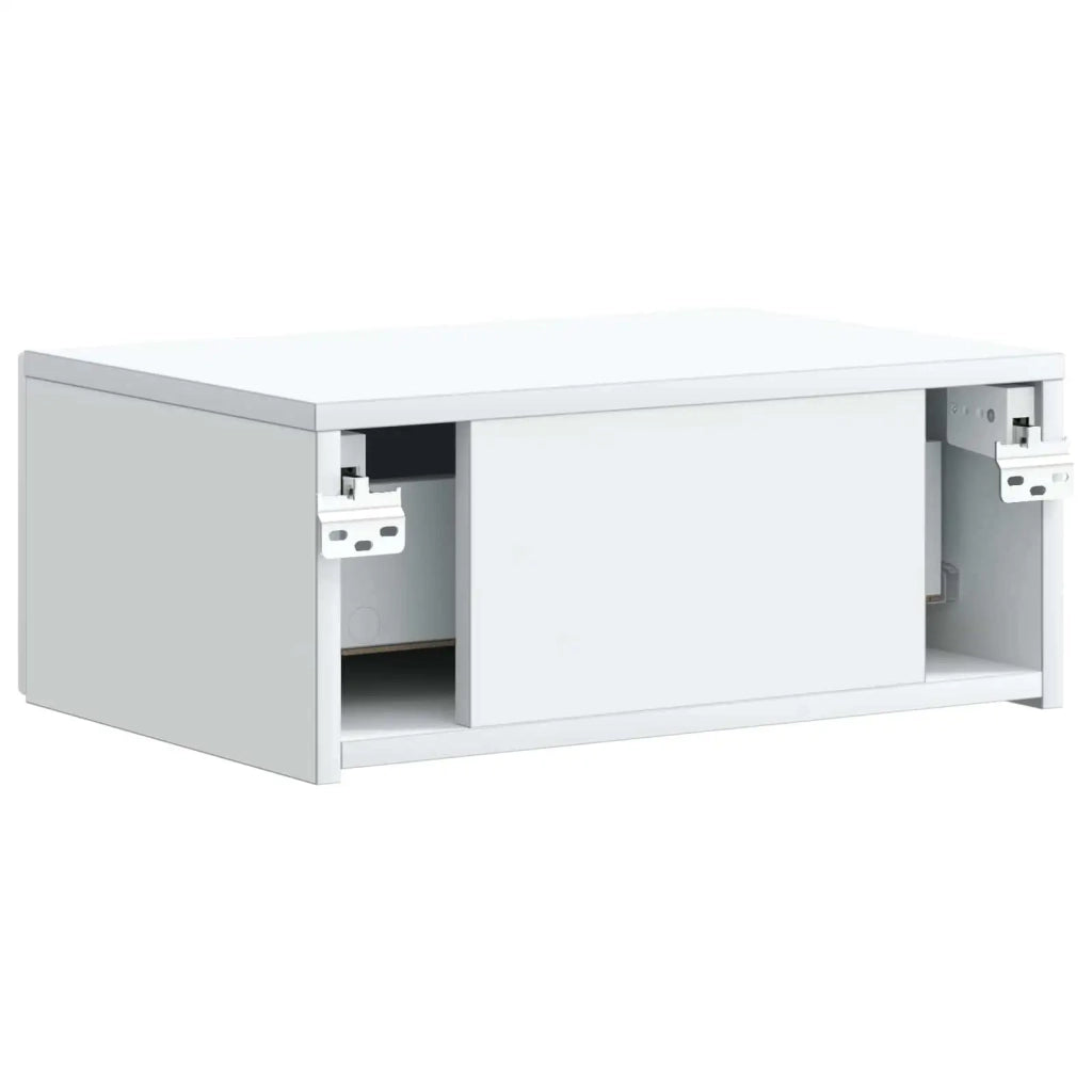 Mobiletto da notte a muro 2 pcs Bianco 49 x 34,5 x 20 cm