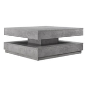 Tavolino con piano girevole 76 x 76 cm legno cemento grigio 03_0004128