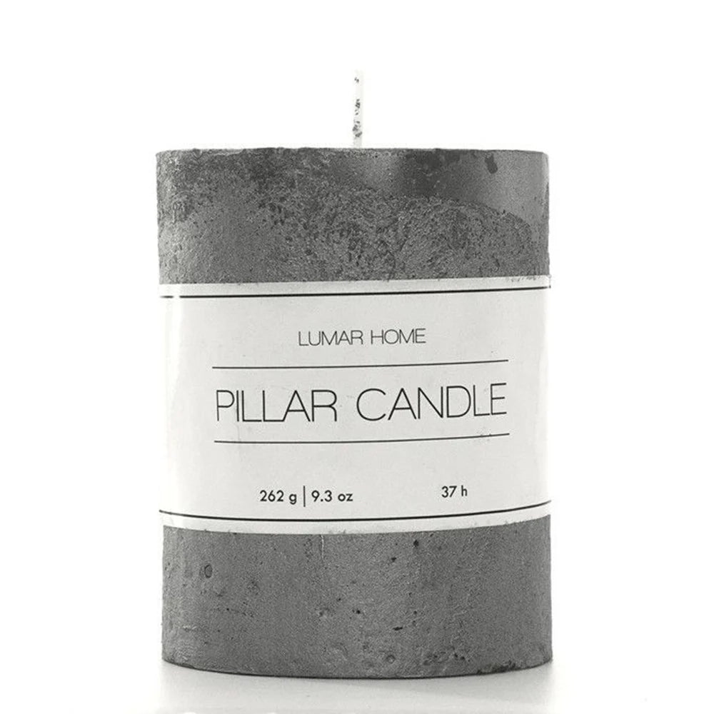 Trade Shop - Set 12 Pz Candela A Colonna Argento 90x70mm Uso Decorativo Da 262g Durata 37h 032210 -