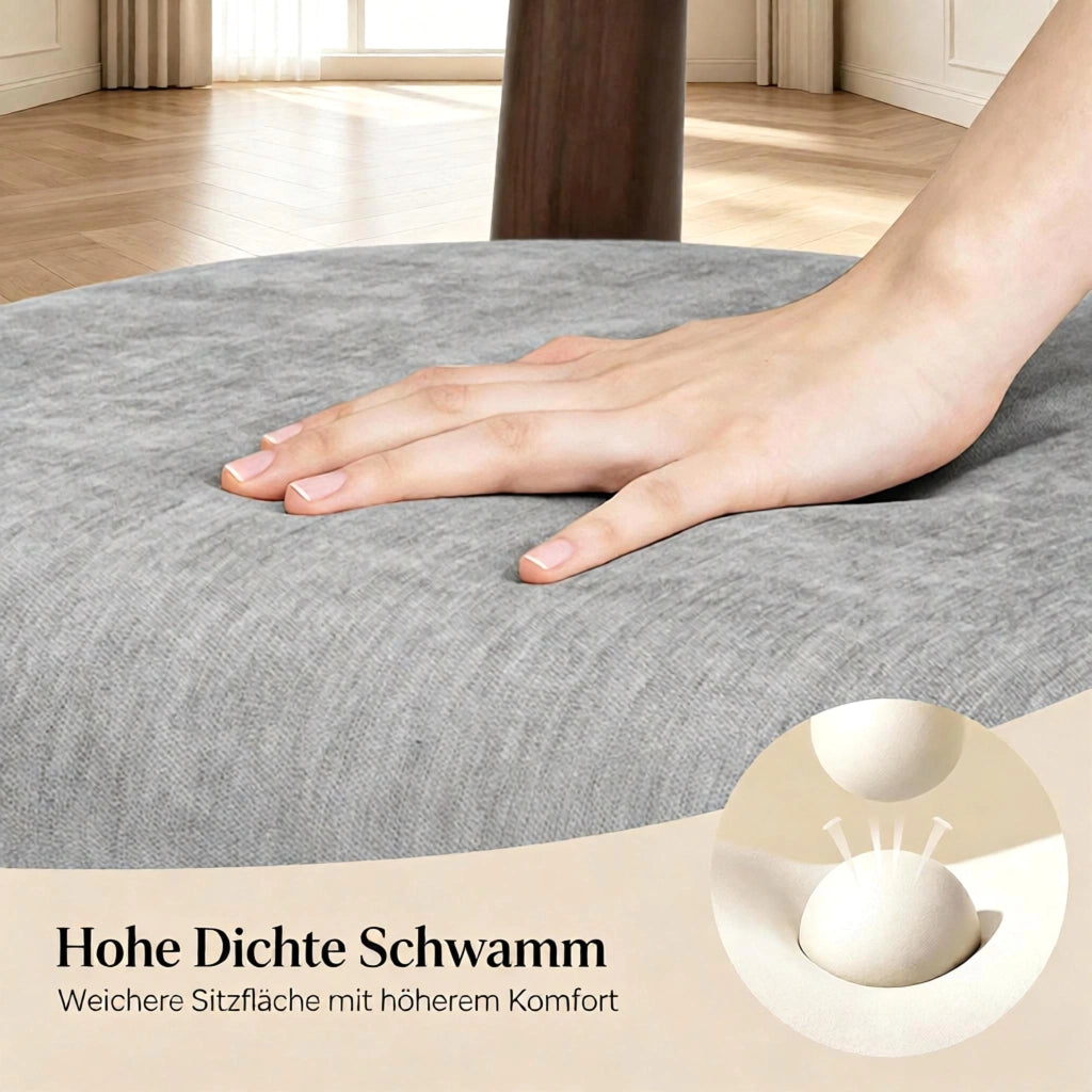 Set di 2 sedie da pranzo moderne in chenille grigia con schienale imbottito e struttura in metallo