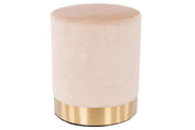Pouf Decorativo Casa Imbottito in Velluto Lida Avorio 38 cm
