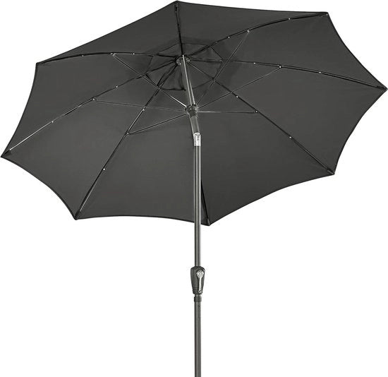 Ombrellone da giardino 220 cm di altezza 227 cm in alluminio-poliestere colore grigio scuro.
