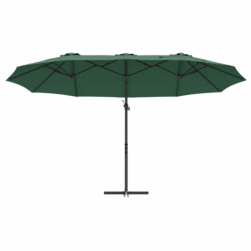 vidaXL Ombrellone a braccio da giardino Verde 372 x 198 x 243 cm