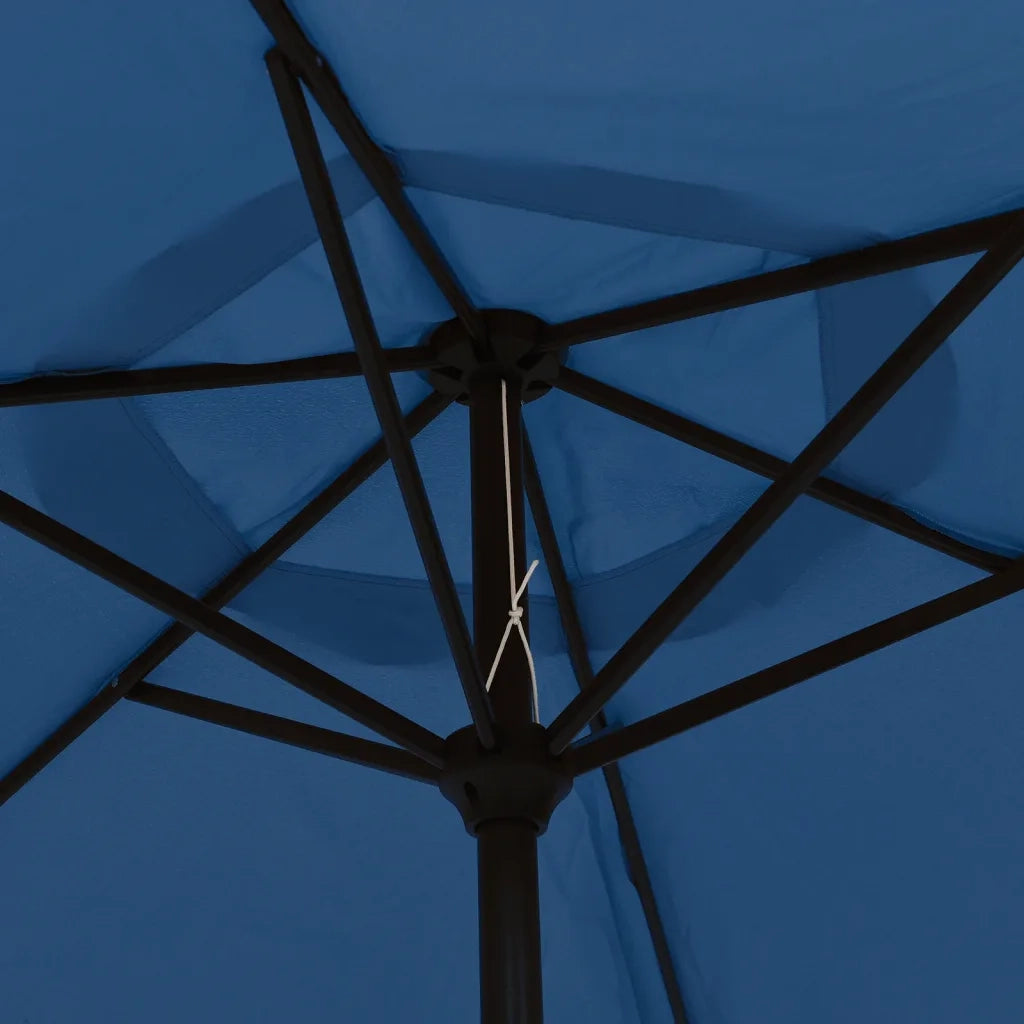 Ombrellone da Esterni con LED e Palo in Acciaio 300 cm Azzurro 47135