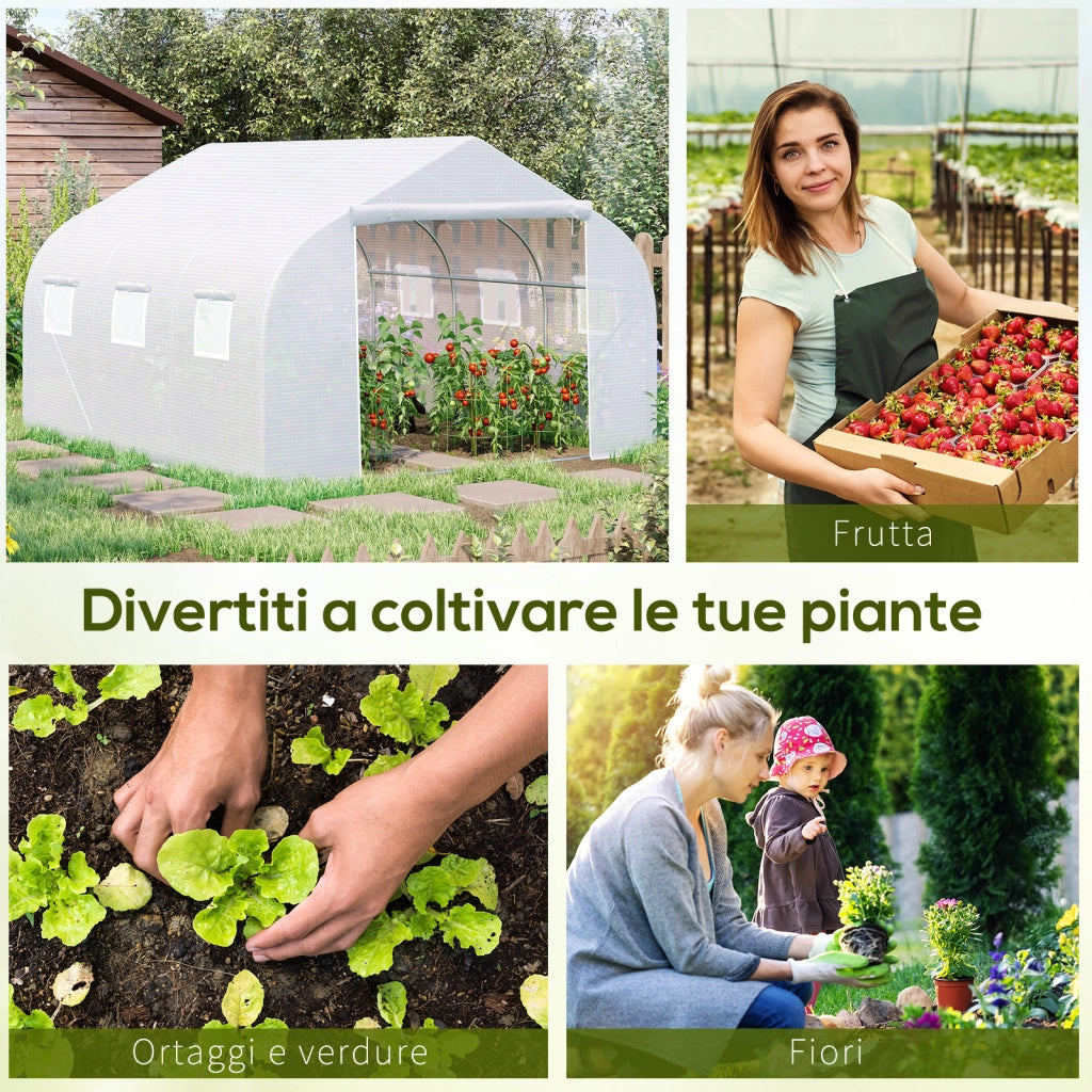 Serra da Giardino a Tunnel ¨C Zephmum ¨C Bianco, PE, Metallo, 4.5x3x2m
