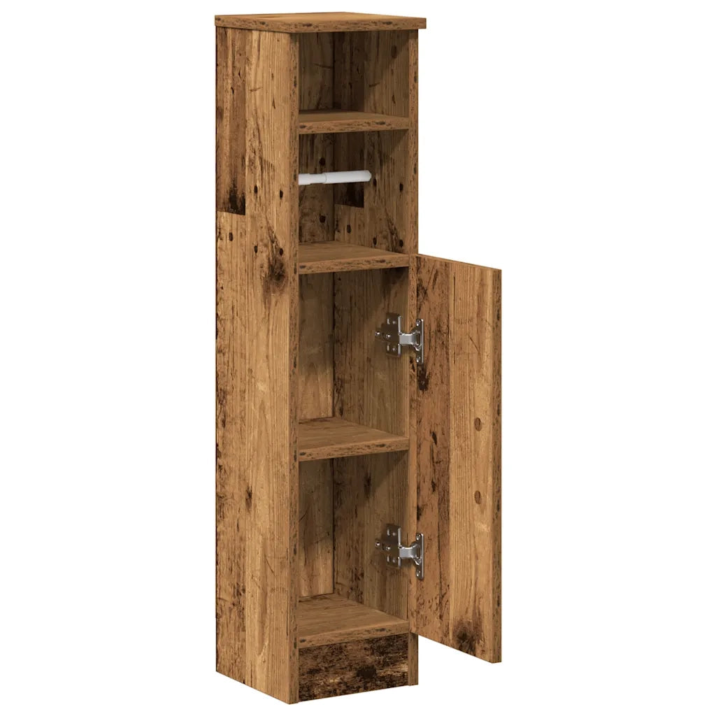 vidaXL Mobile da Bagno con Portarotolo Legno Antico 20,5x22x90 cm